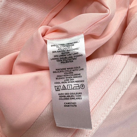 NWT ANN TAYLOR Seamed Wide Leg Pants 12 High Rise Tailored Linen Office Pastel - Picture 5 of 8